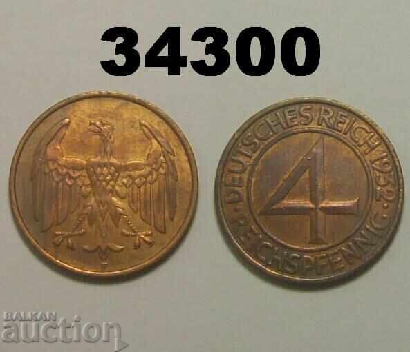 Germania 4 Pfennig 1932 F