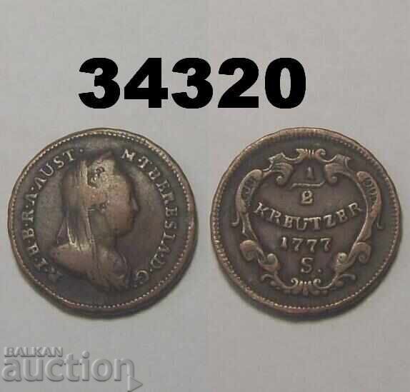 Austria 1/2 kreutzer 1777 S rară