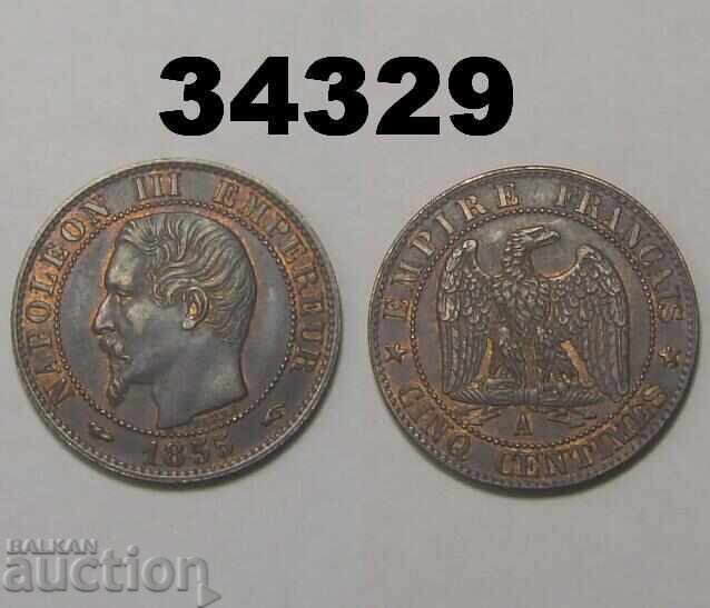 Γαλλία 5 σαντίμ 1855 A "AU"