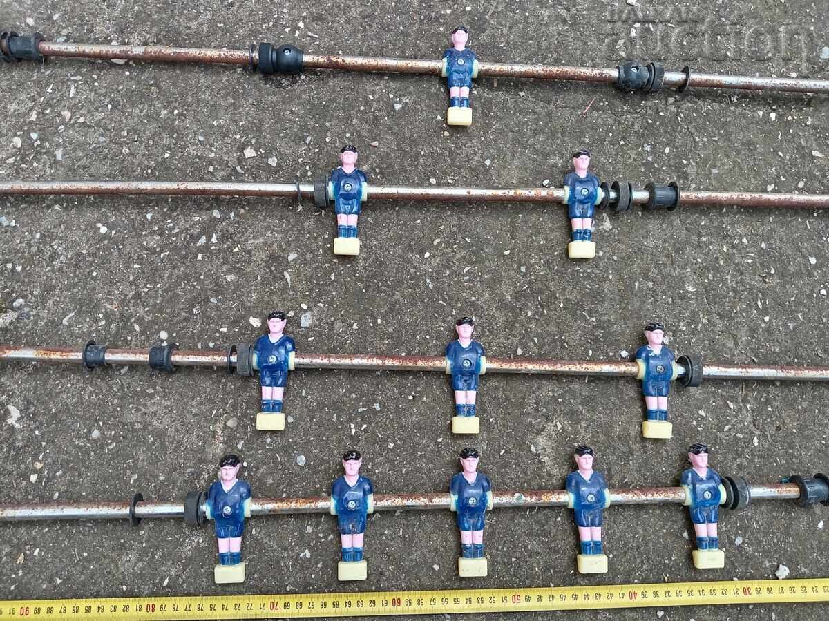 Levski and CSKA figures from 70s FOOSBALL table football game