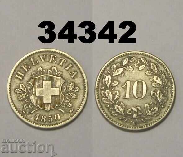 Ελβετία 10 Rapen 1850