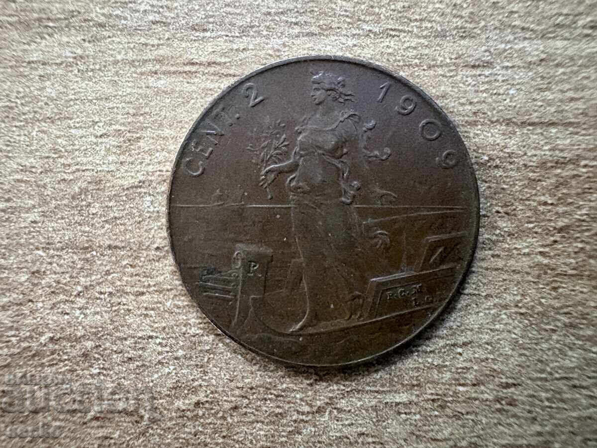 Italia - 2 centesimi (1909)
