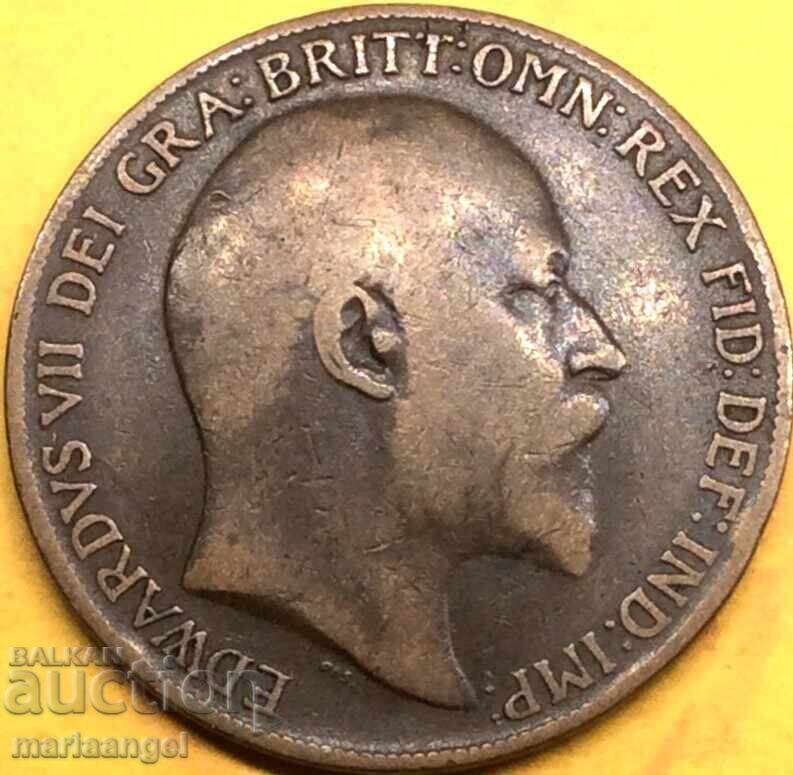 Marea Britanie 1 penny 1910 Edward VII - destul de rară - 5