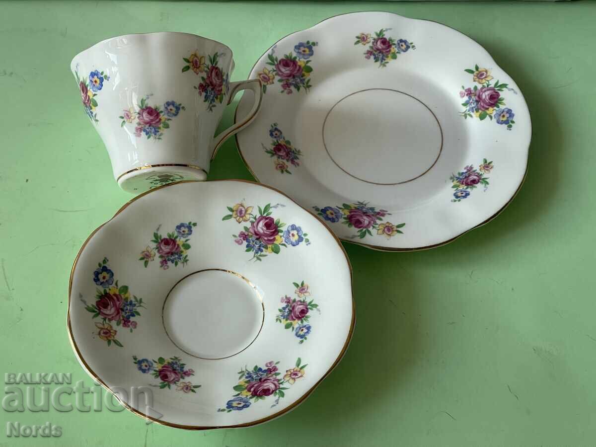 Vintage English trio tea set - 5