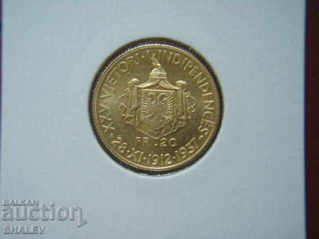 Auction 20 Francs Ar 1937 R Albania - AU/Unc (gold) Auction 20 Francs Ar 1937 R Albania - AU/Unc (gold)