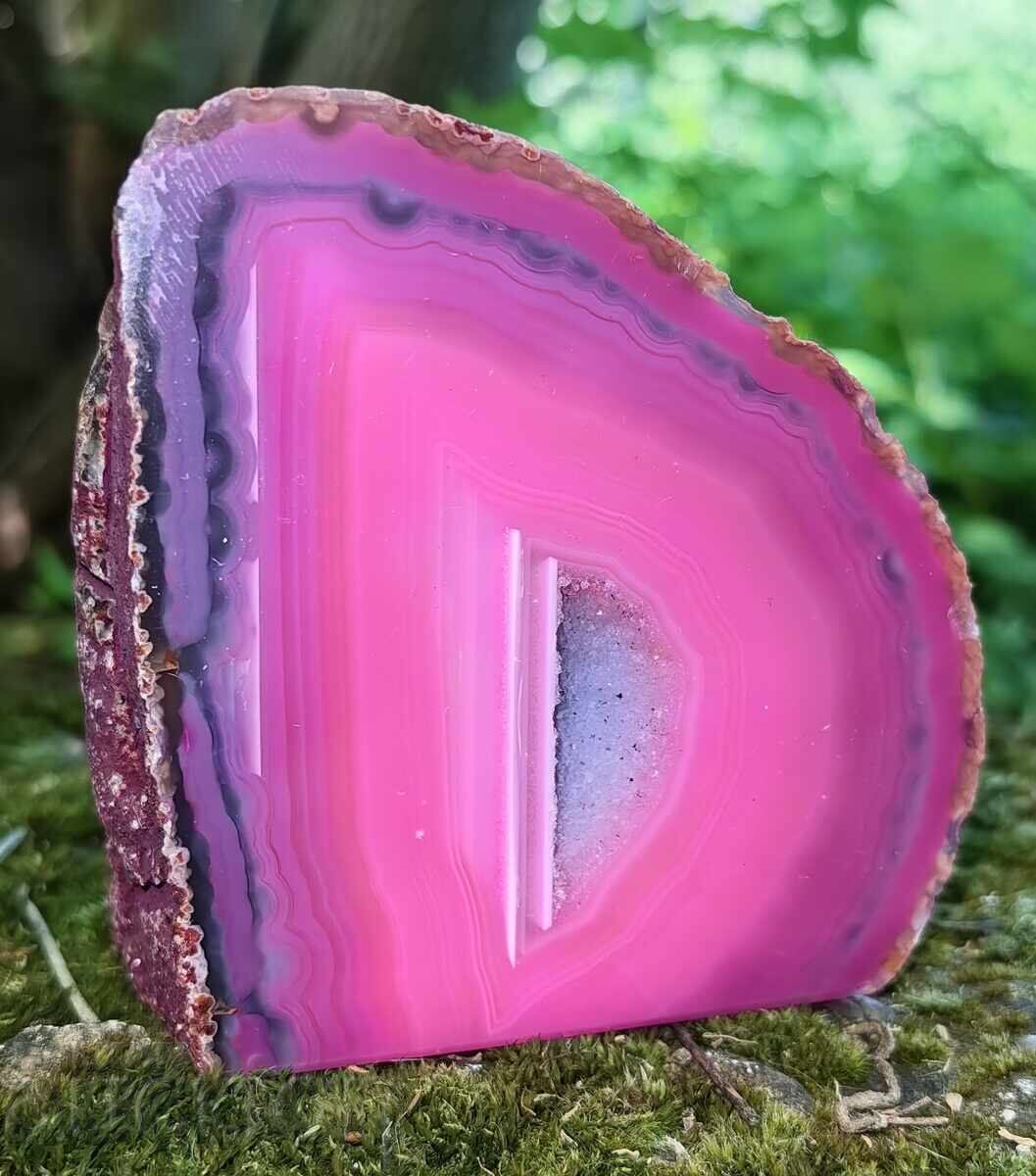 MINERAL MARE DIN AGAT ROZ, CALCEDONIE, CUARȚ