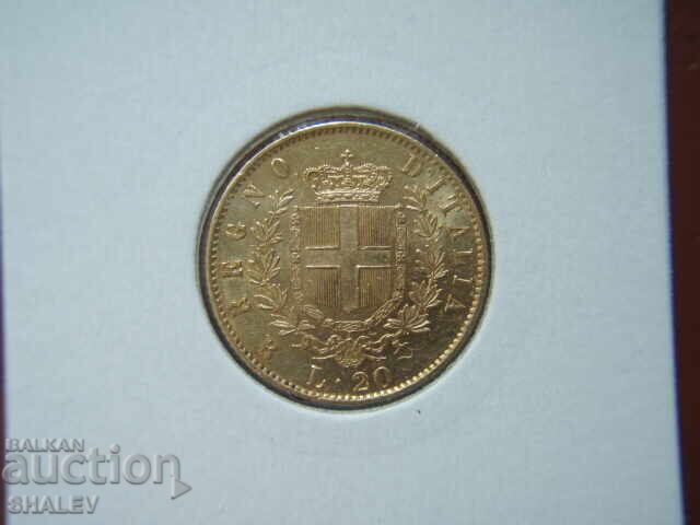 20 Lire 1875 R Italia (20 liri Italiya) - AU/Unc (aur) cu preț € 849.89 | 1662.25 BGN