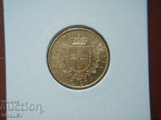 Livrarea 20 Lire 1875 R Italia (20 liri Italiya) - AU/Unc (aur)