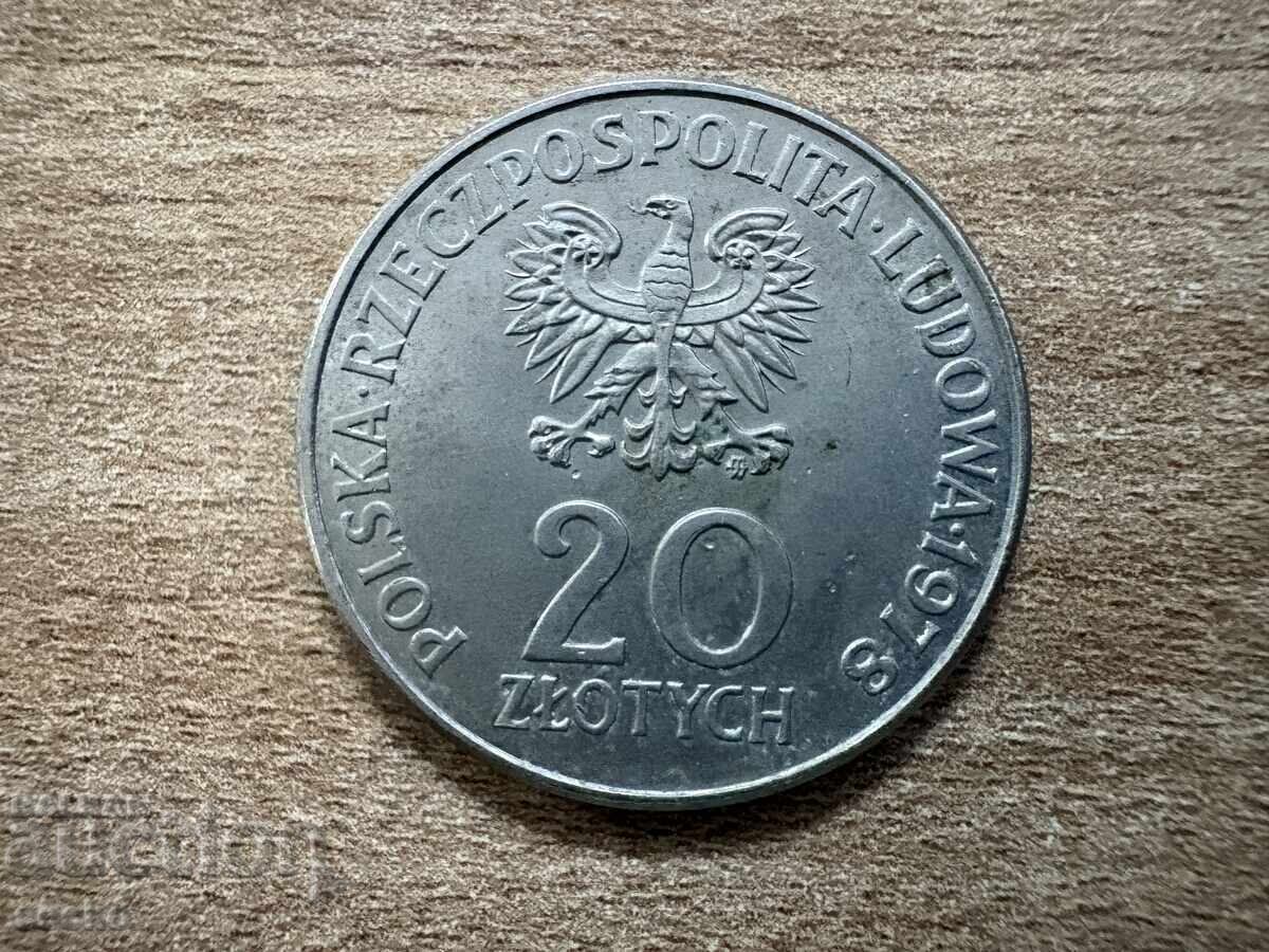 Polonia - 20 zloți (1978) - Primul cosmonaut polonez - Miroslaw