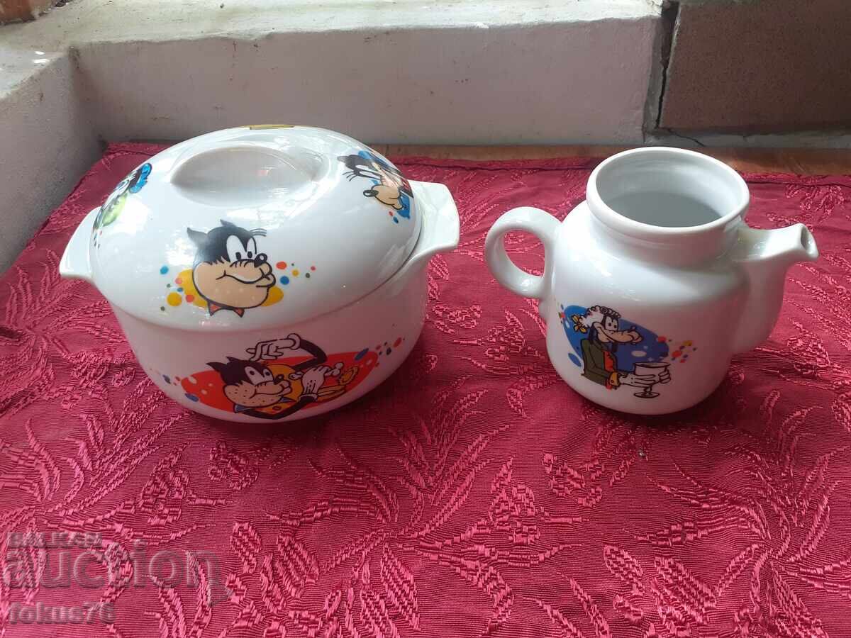 Set de ceainic și supieră din porțelan bulgăresc pentru copii Set de ceainic și supieră din porțelan bulgăresc pentru copii