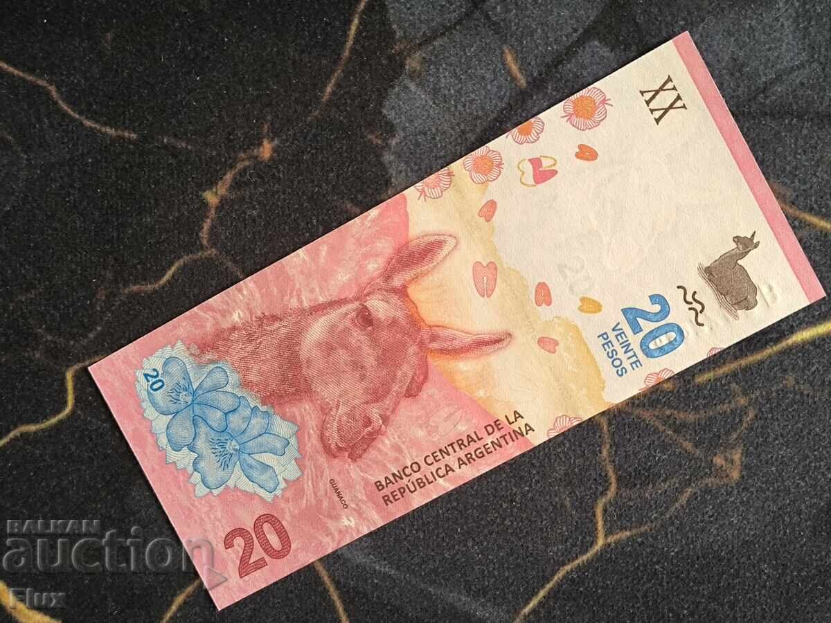 Bancnota - Argentina - 20 pesos UNC | 2017