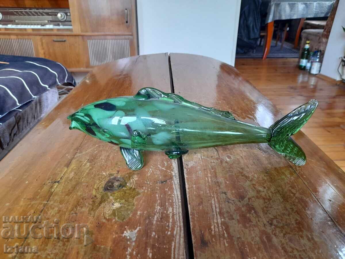 Glass figure, figurine, fish