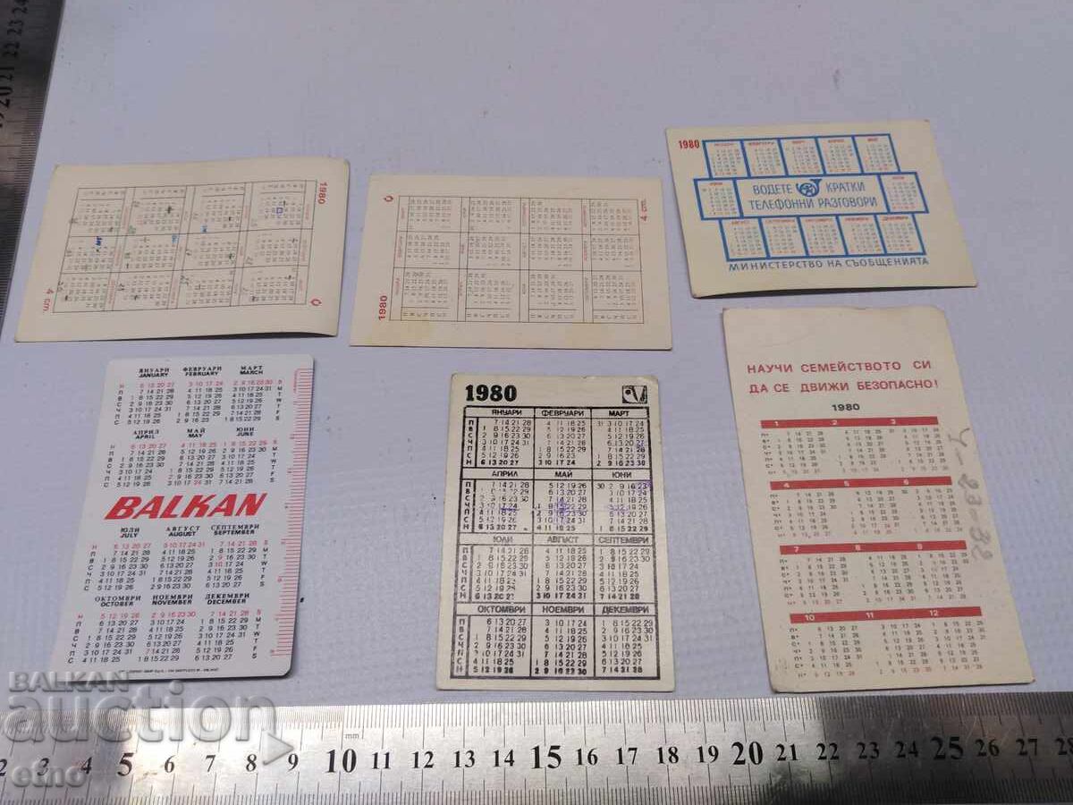1980 CALENDARE VECHI - 6 BUCĂȚI, calendar, calendar mic cu preț € 0.61 | 1.19 BGN