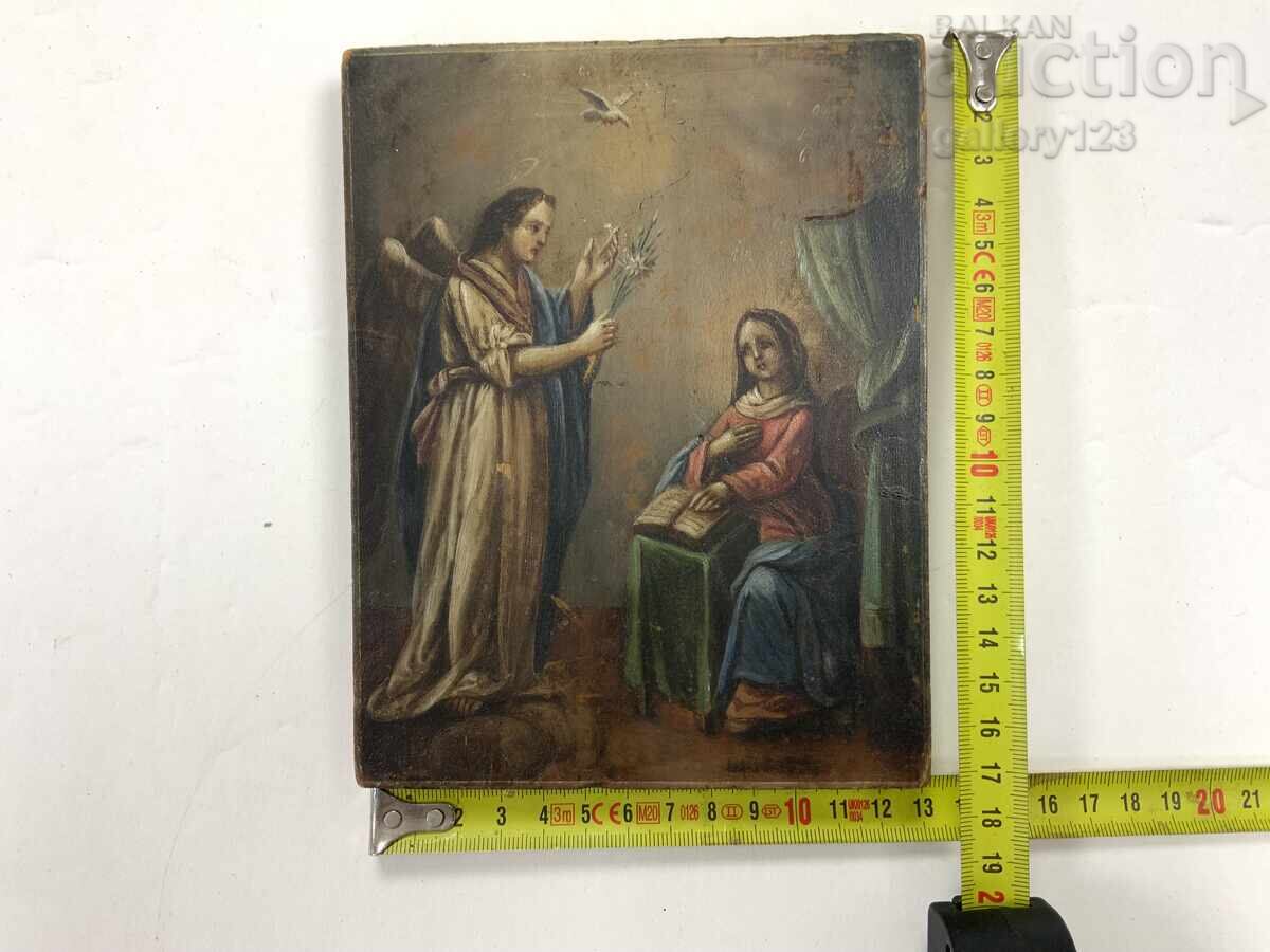 Rusia țaristă, icoană veche pictată, Bunavestire