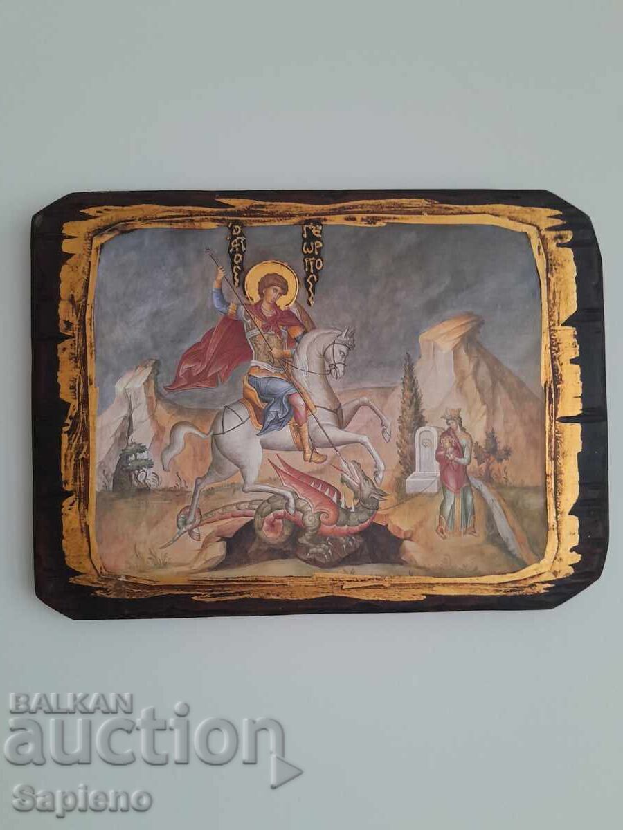 Icoană grecească cu Sfântul Gheorghe