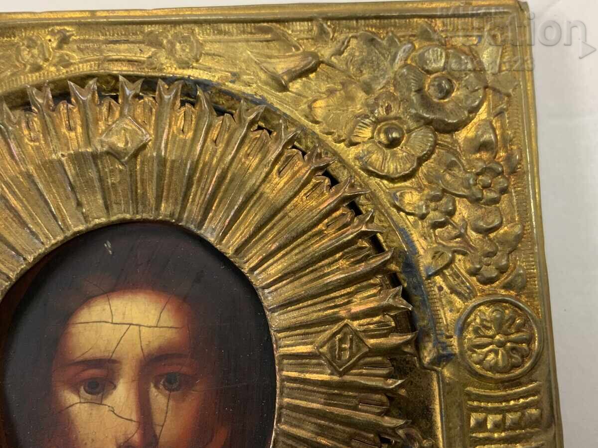 Доставка на Царска Русия рисувана лаково маслена с обков позлата Христос