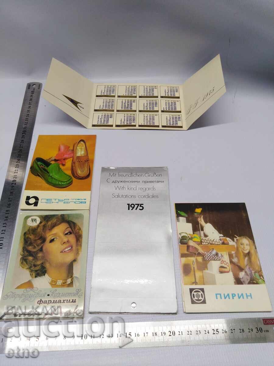 CALENDARE VECHI DIN 1975 - 5 BUCĂȚI, calendar, calendar mic