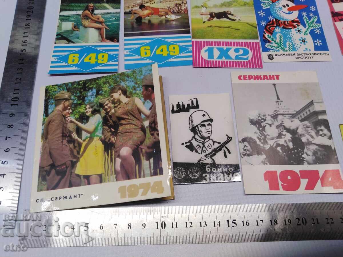 Soldier 1974 OLD CALENDARS-15 PIECES, calendar, small calendar with price € 0.01 | 0.02 BGN