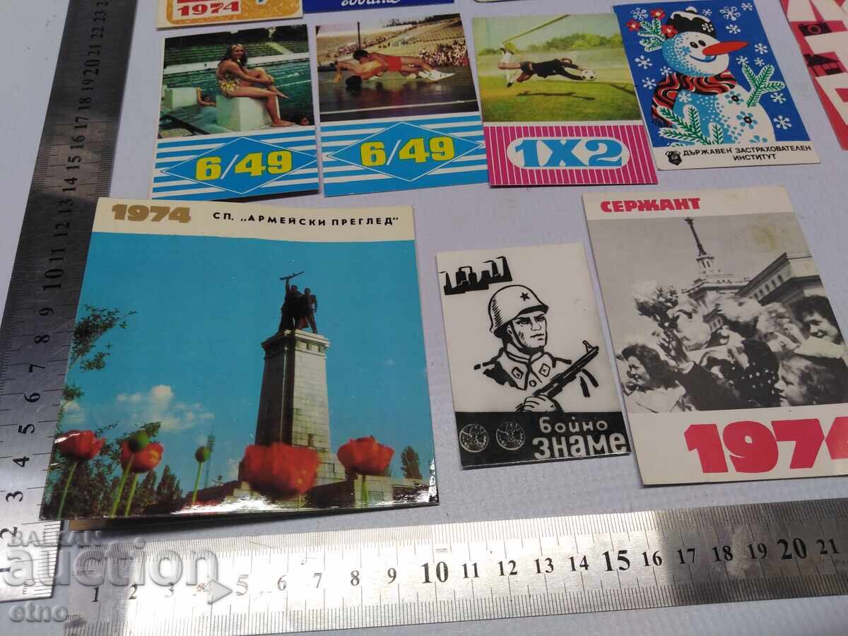 Auction  Soldier 1974 OLD CALENDARS-15 PIECES, calendar, small calendar