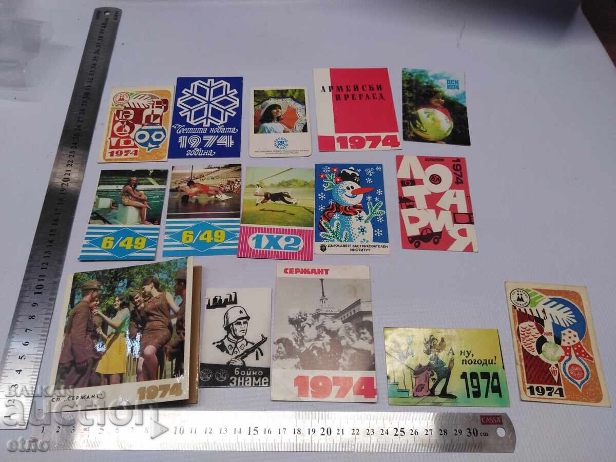 Soldier 1974 OLD CALENDARS-15 PIECES, calendar, small calendar