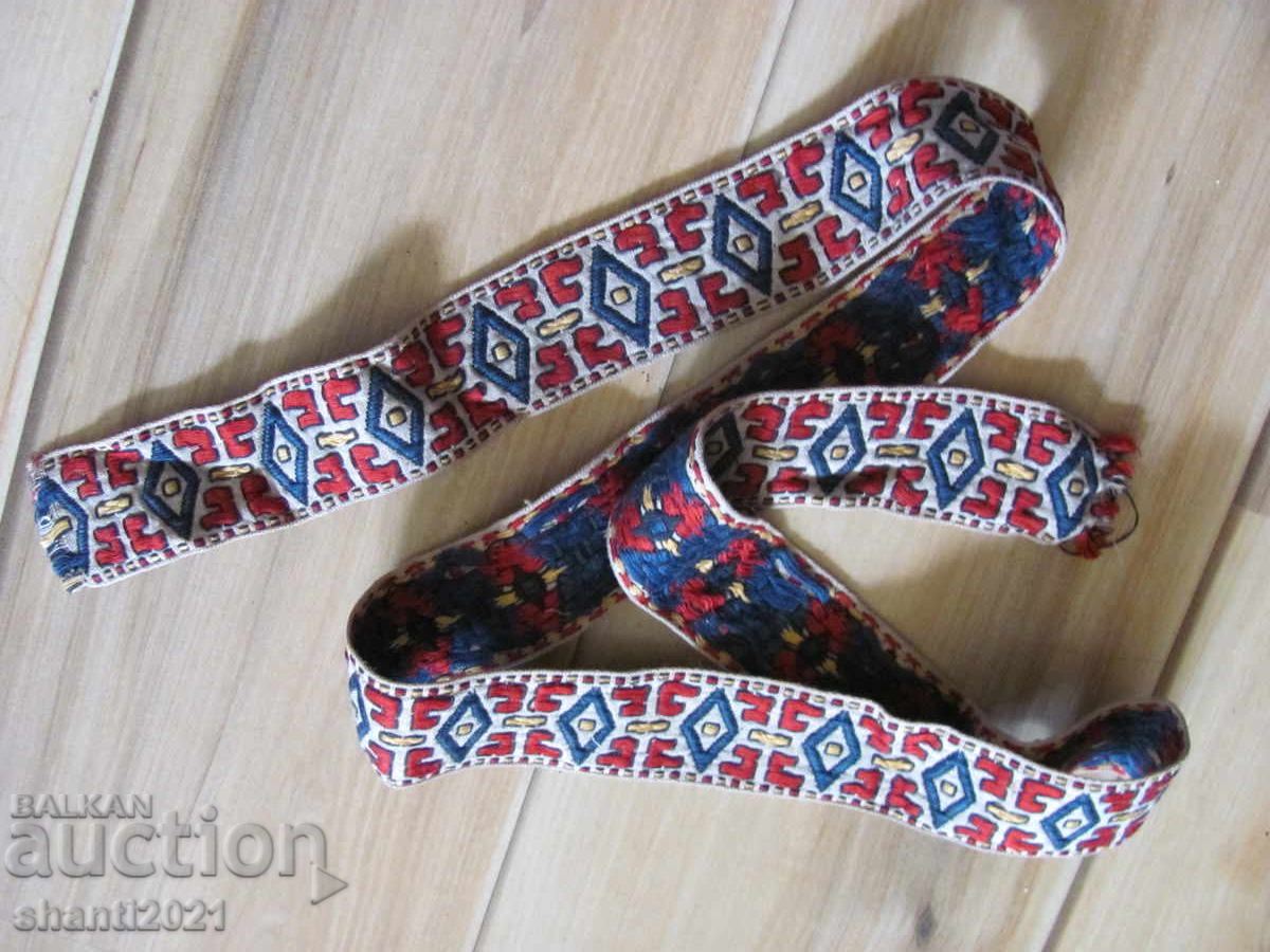 Brâu pentru costum popular, bumbac, broderie, 140x4,5 cm - 5