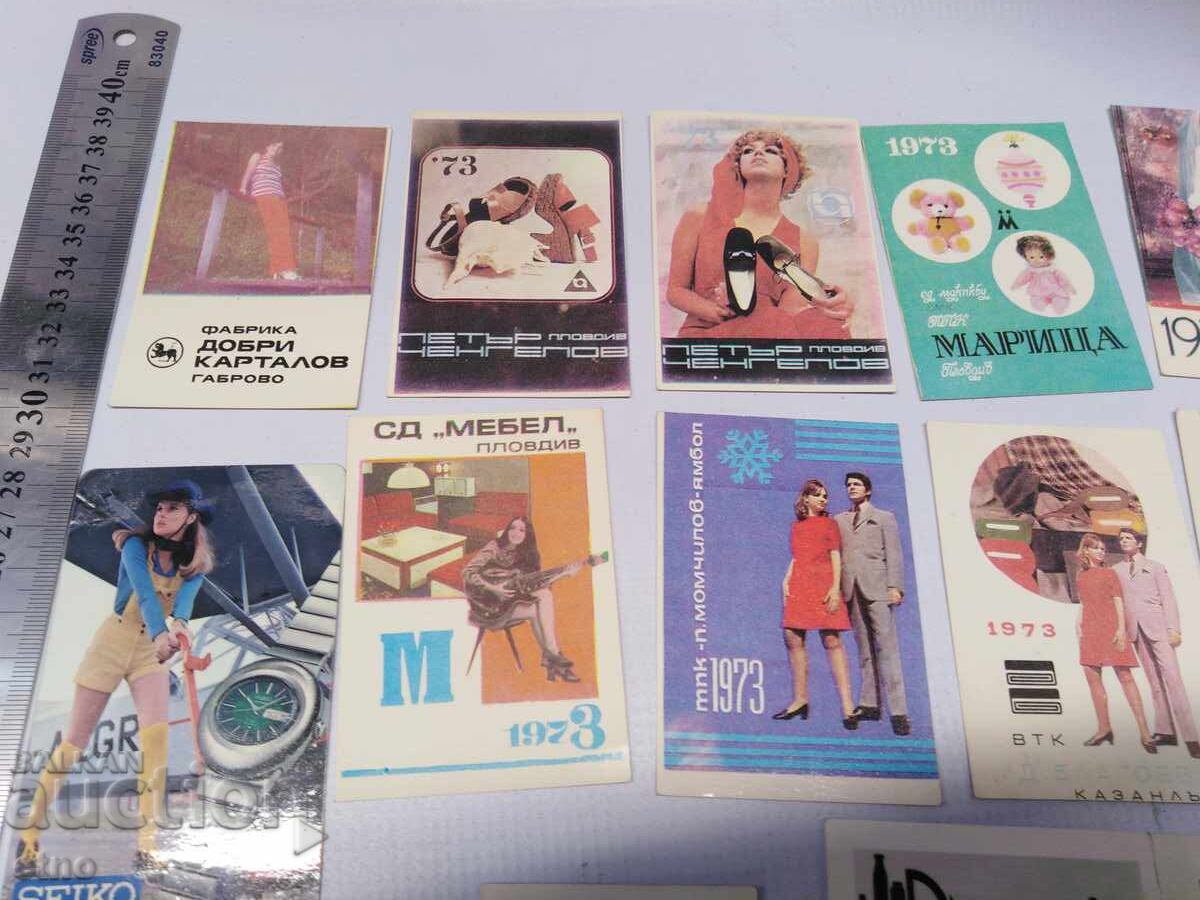 Licitație CALENDARE VECHI DIN 1973 - 20 BUCĂȚI, calendar, calendar mic