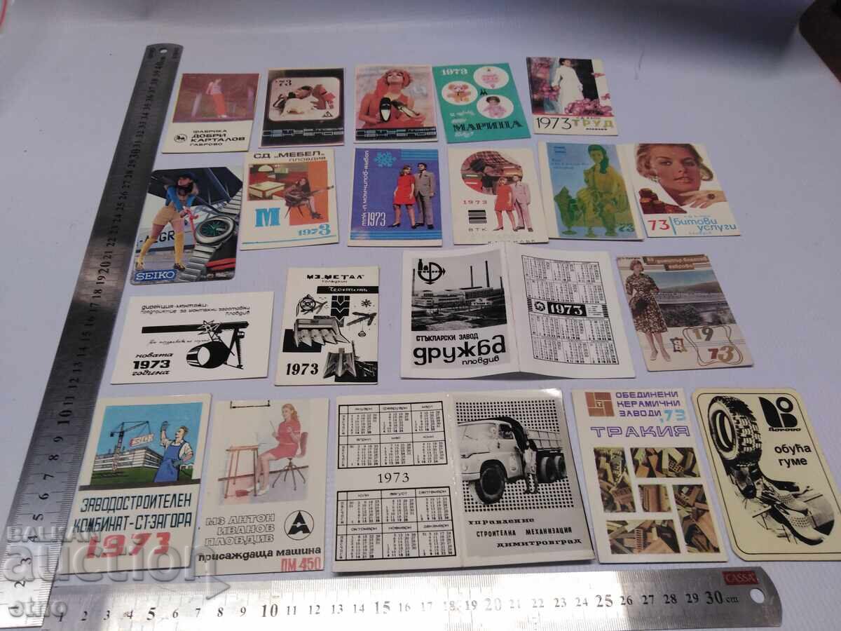 CALENDARE VECHI DIN 1973 - 20 BUCĂȚI, calendar, calendar mic