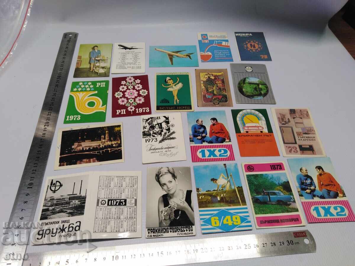 CALENDARE VECHI DIN 1973 - 20 BUCĂȚI, calendar, calendar mic