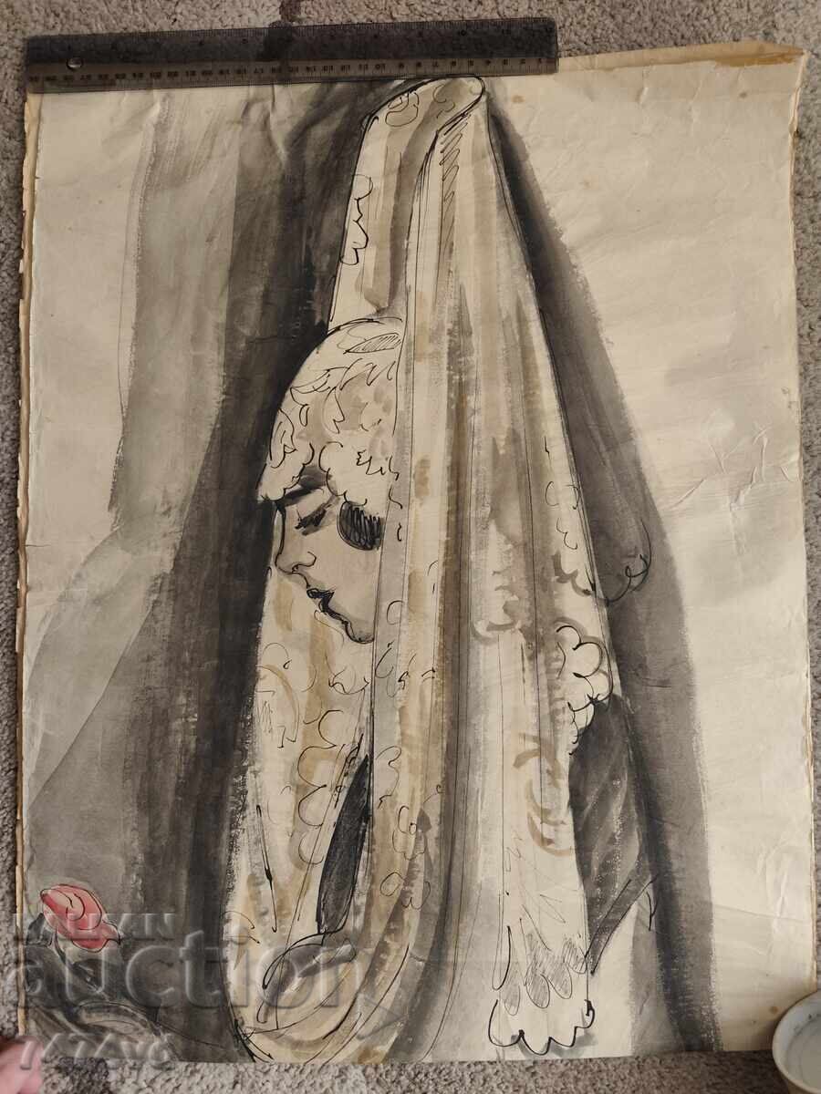 Σπάνια συλλεκτική υδατογραφία του 1954 - Ατελιέ Σαρλότ Γκαρντέλ!