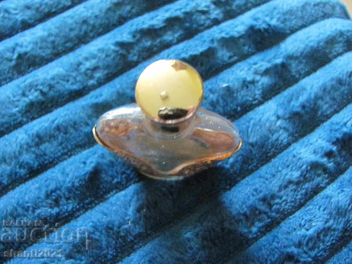 Frumoasă sticluță veche de parfum, montură metalică - 5