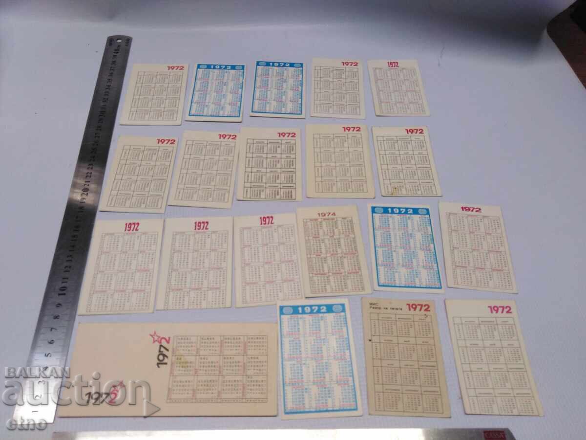 Delivery of 1972 VINTAGE CALENDARS-20 PIECES, calendar, small calendar