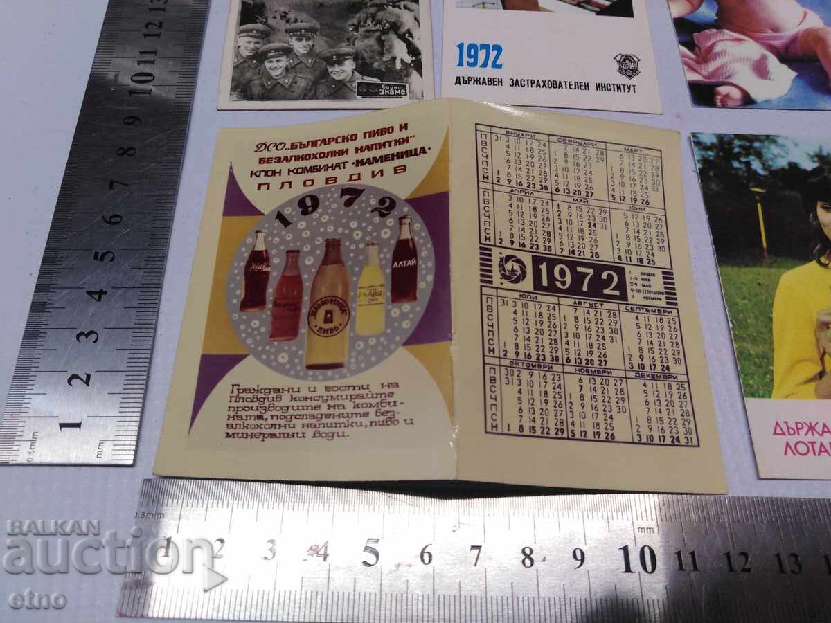 Bere 1972, CALENDARE VECHI-20 BUCĂȚI, calendar, calendar mic cu preț € 0.01 | 0.02 BGN
