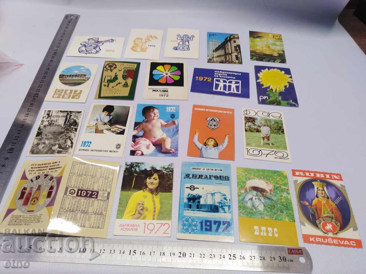 Bere 1972, CALENDARE VECHI-20 BUCĂȚI, calendar, calendar mic