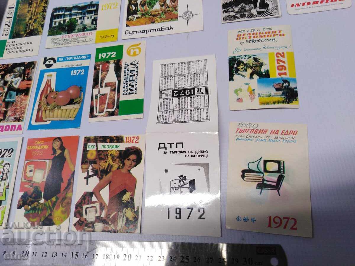 Livrarea Fabrică 1972 CALENDARE VECHI-20 BUCĂȚI, calendar, calendar mic