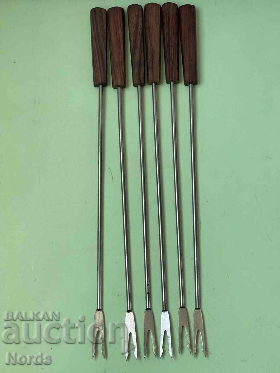Forks with wooden handles