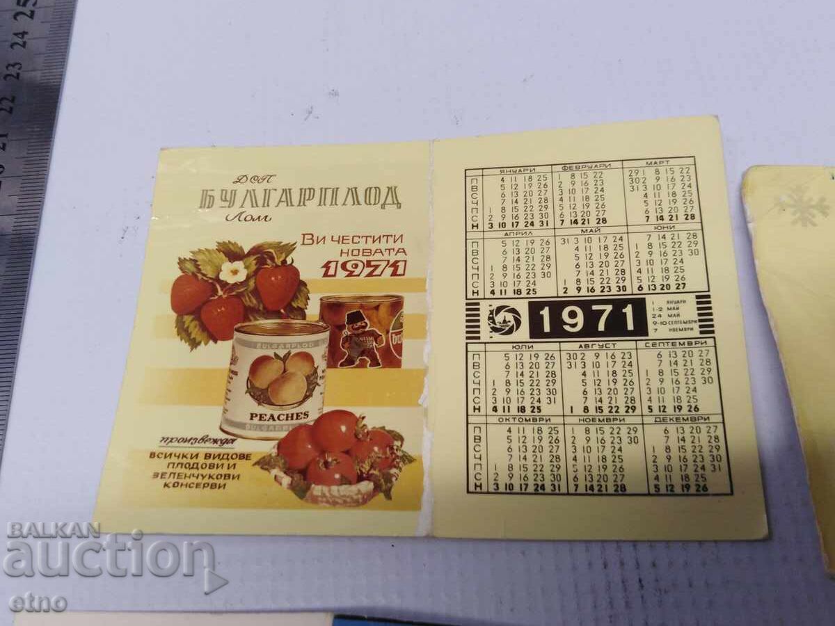 Delivery of FACTORY 1971 OLD CALENDARS - 7 PIECES, calendar, small calendar