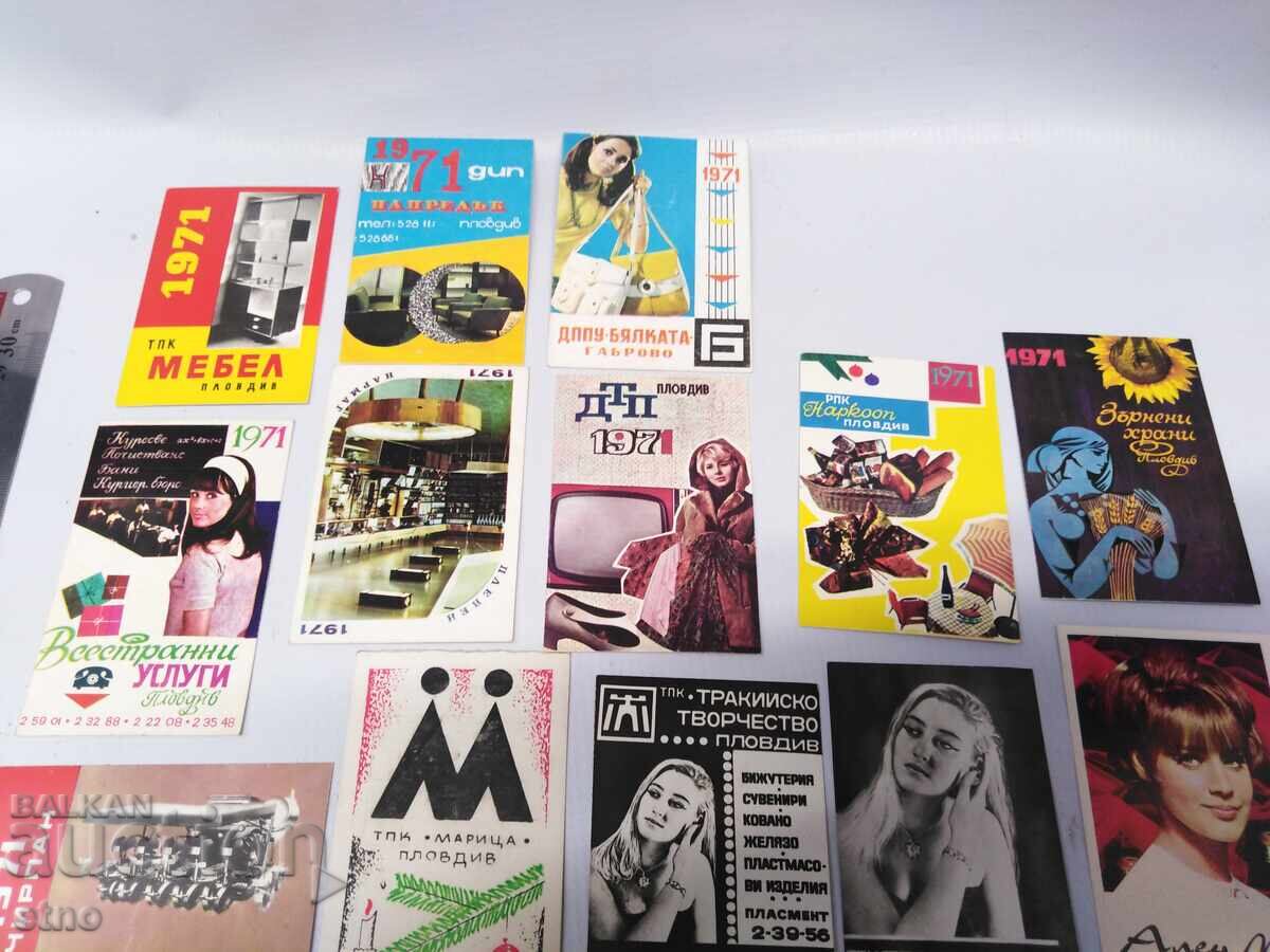 FABRICĂ 1971 CALENDARE VECHI-19 BUCĂȚI, calendar, calendar mic cu preț € 0.01 | 0.02 BGN
