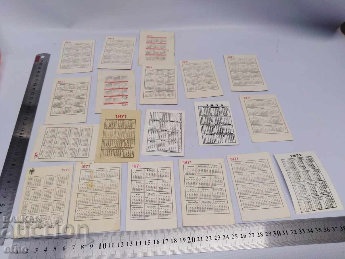 FABRICĂ 1971 CALENDARE VECHI-19 BUCĂȚI, calendar, calendar mic - 7