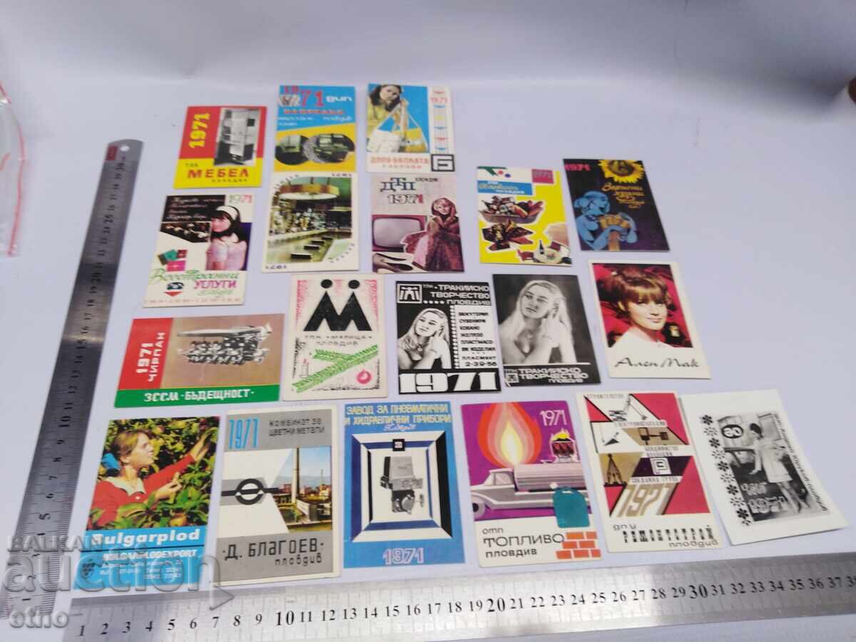FABRICĂ 1971 CALENDARE VECHI-19 BUCĂȚI, calendar, calendar mic