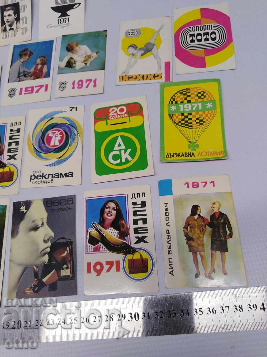 Livrarea FABRICĂ 1971 CALENDARE VECHI-20 BUCĂȚI, calendar, calendar mic