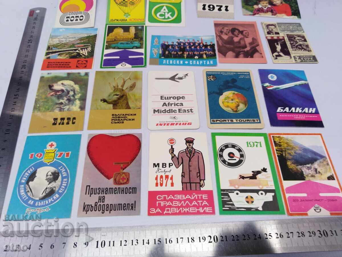 Livrarea Fotbal 1971, CALENDARE VECHI - 20 BUCĂȚI, calendar, calendar mic