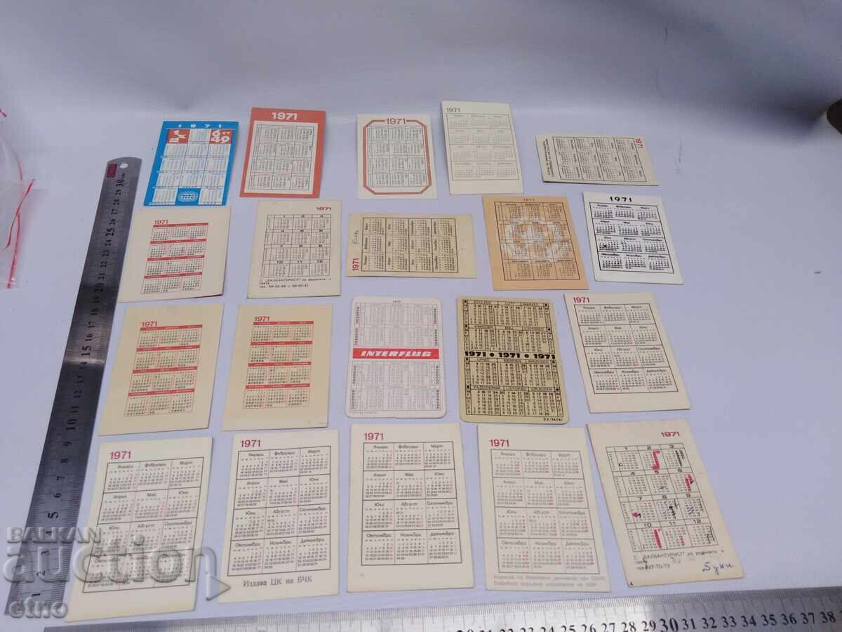 Fotbal 1971, CALENDARE VECHI - 20 BUCĂȚI, calendar, calendar mic - 5