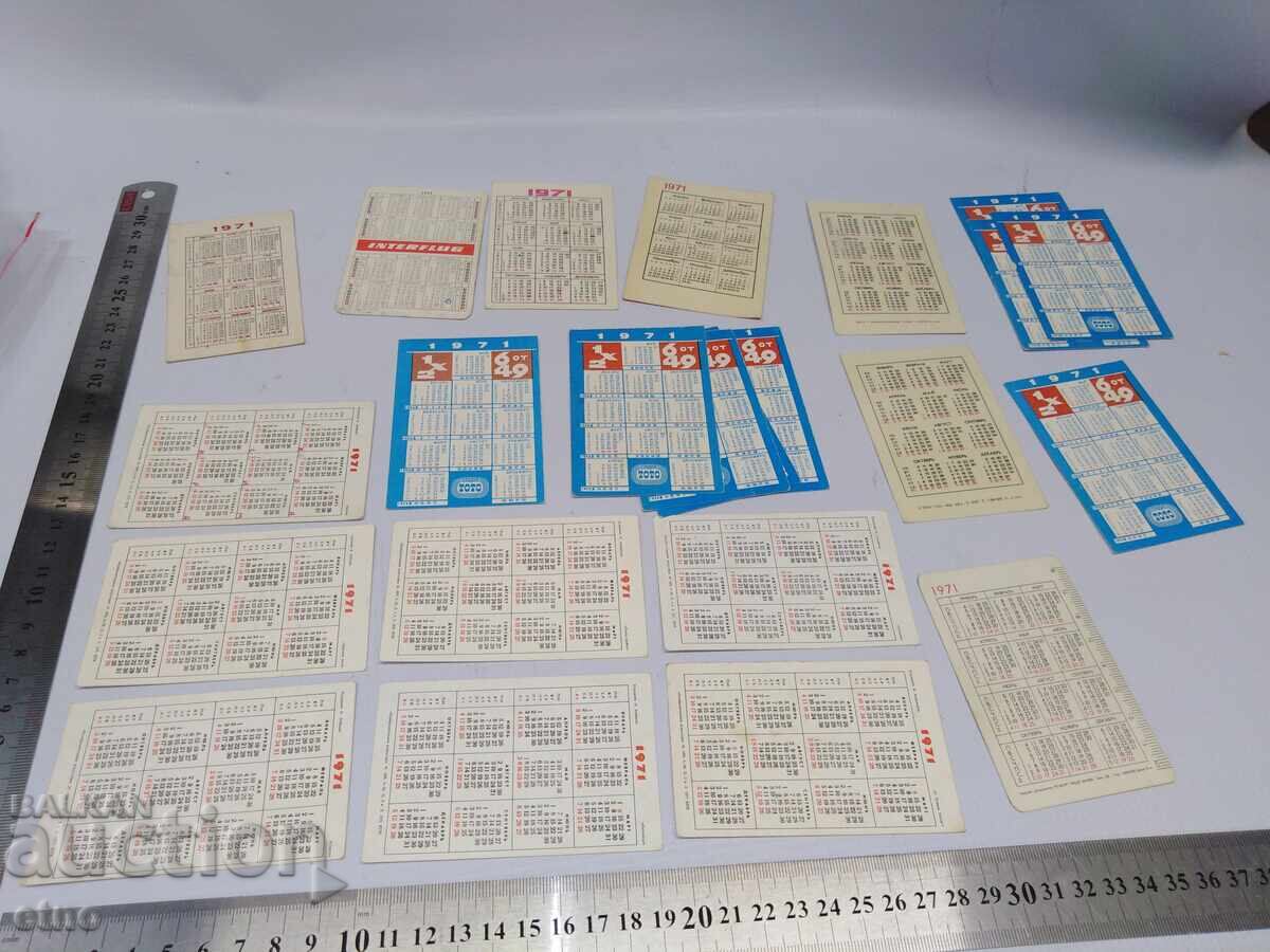 Cai 1971, CALENDARE VECHI - 23 BUCĂȚI, calendar, calendar mic - 6