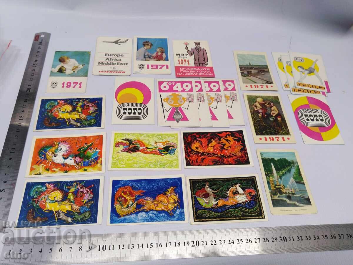 Cai 1971, CALENDARE VECHI - 23 BUCĂȚI, calendar, calendar mic
