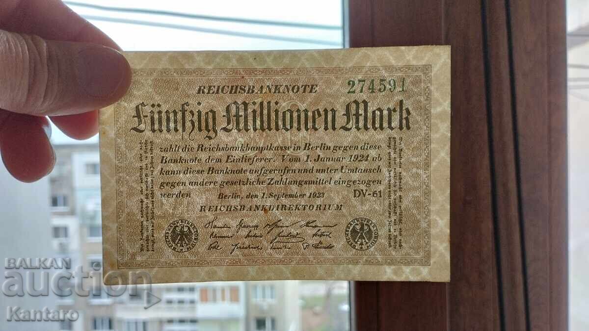 Bancnotă - GERMANIA - 50.000.000 mărci - 1923 - 7 Bancnotă - GERMANIA - 50.000.000 mărci - 1923 - 7