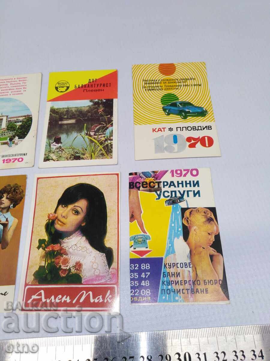 Livrarea Fabrică 1970 CALENDARE VECHI - 10 BUCĂȚI, calendar, calendar mic