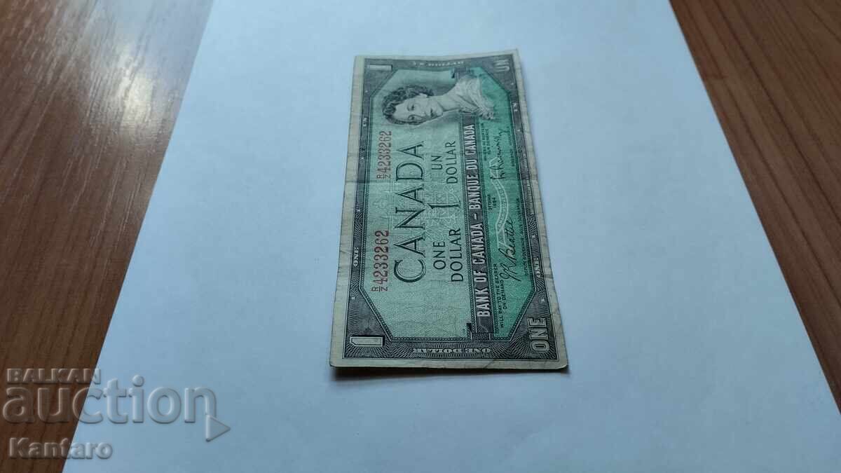 Licitație Bancnotă - CANADA - 1 dolar - 1954
