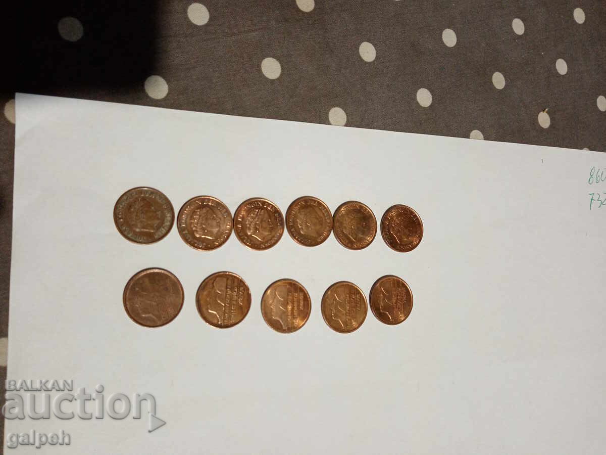 МОНЕТИ - НИДЕРЛАНДИЯ - 11 бр. - 2,25 Евро с цена € 2.25 | 4.40 лв.
