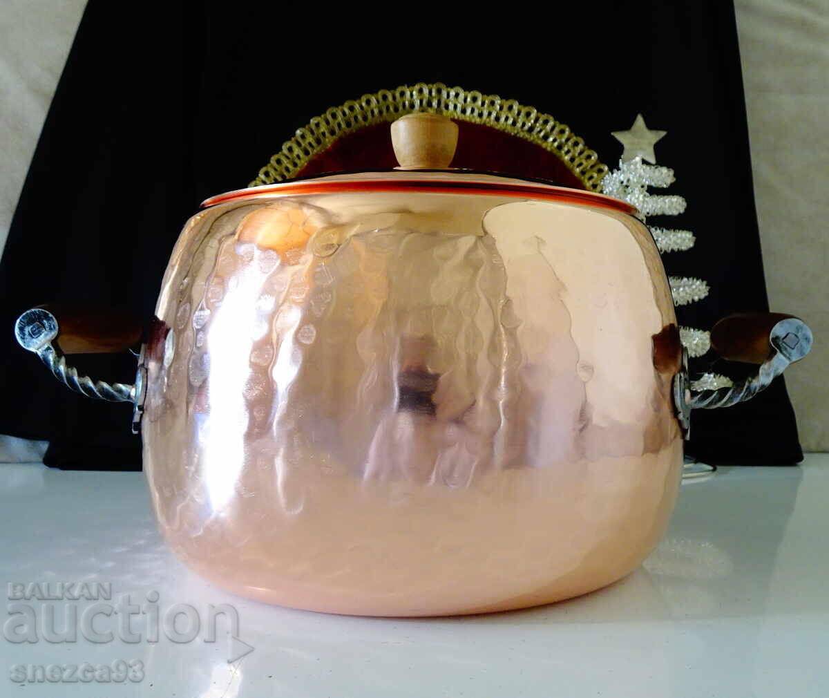 Licitație Oală elvețiană din cupru, cupru roșu pur 2 kg, ștanțată