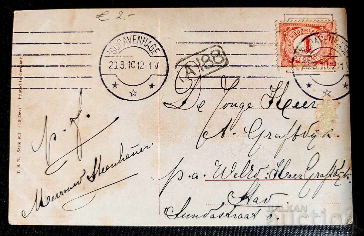 Licitație Carte poștală antică, trimisă din Haga (poso